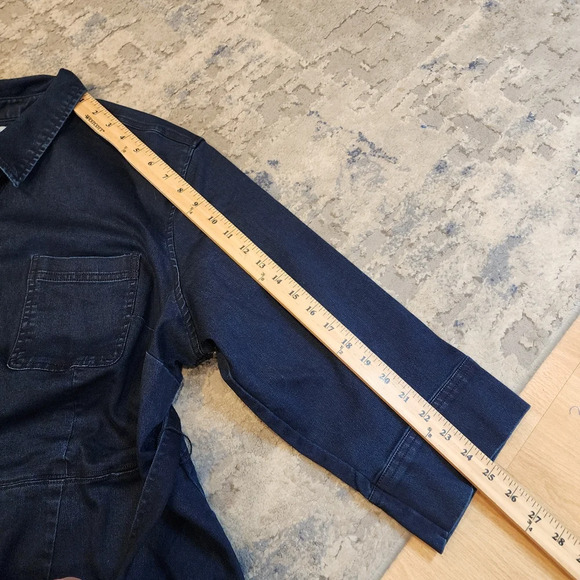 NWT Liz Claiborne Stretch Denim Button Front Belted Midi Dress Size 20W - Picture 12 of 16
